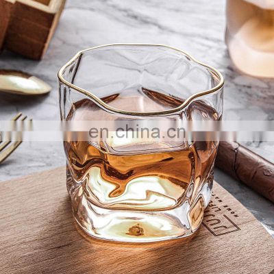 irregular shape multi color iced coffee wine bar glass cup champagne crystal cups