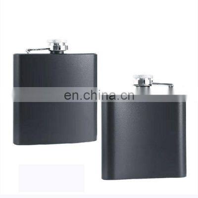 Outdoor Small Portable Girls Trip Wholesale Men Black 6oz Stainless Steel Liquor Hip Flasks photo-3
