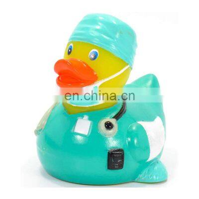 Novelty rubber animal little yellow duck ducky baby squirting squeaky bath toy floating for kids Child