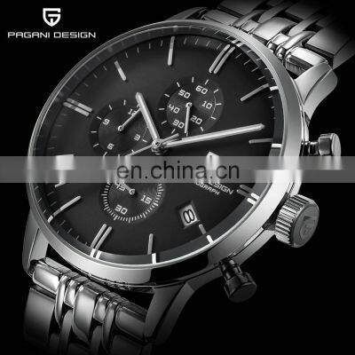 PAGANI DESIGN 2720K Top Brand Luxury Stainless Steel Clock Simple Chronograph Waterproof Sport Military Quartz Men Watches photo-4