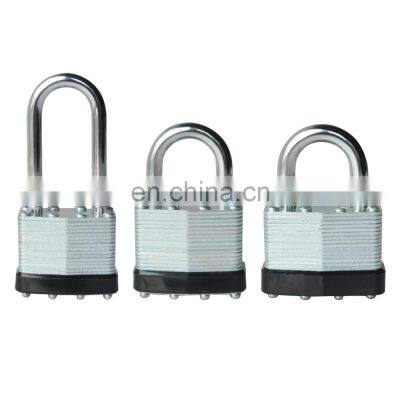 Hardened Steel Shackle Brass Cylinder Long Shackle Lock With Keys Laminated Padlock photo-5