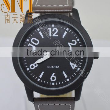 Vogue matte Black Dial With Brown Strap Quartz Watch With For Man