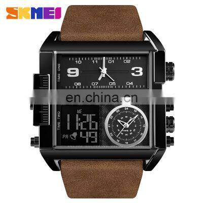 Fashion Luxury Electronic watch digital skmei 3 time zone waterproof noble watches unisex wristwatch men hand band