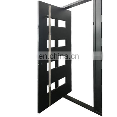 Large exterior decorative steel high security storm metal entry  pivot door