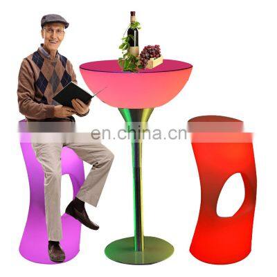 glow illuminated outdoor Glowing LED Bar Furniture Light Up Cocktail Table and Chairs Waterproof LED Bar Table LED furniture