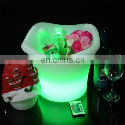 Champagne Wine Drinks Beer Bucket Modern Home LED Glowing Color Changing Custom Logo Design Bright Ice Bucket