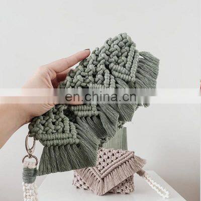 HOT Sale 100% organic cotton cord Macrame Purse Bag For Fancy Girl Luxury Handbag Vietnam Supplier