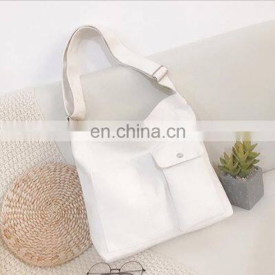 New Arrivals Eco-Friendly White Big Jute Waxed Leather Handle Shoulder Blank Cotton Tote Canvas Bags With Custom Printed Logo photo-4