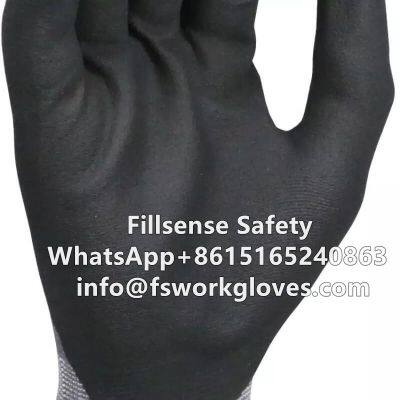 15Gauge Nylon Spandex Liner Nitrile Foam Coated Gloves Industrial Work Gloves Mechanic Gloves photo-3