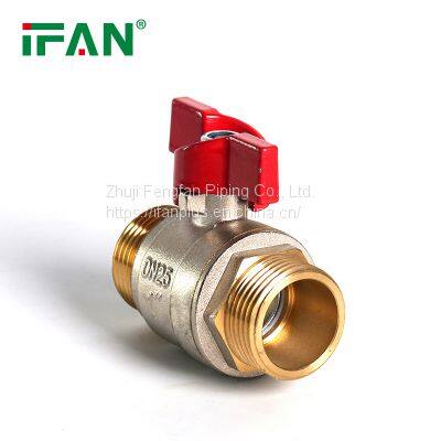IFAN Heat Resistant PN25 Male Threaded Butterfly Brass Ball Valve Cw617N Brass Water Valve photo-2