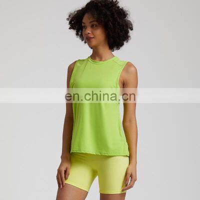 Women Blank Quick Dry Casual Loose Sleeveless Sports Yoga Fitness Tank Top Outdoor Training Exercise Running Wear Clothes