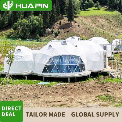 Manufacturer 6m+6m+3m spherical starry sky tent hotel restaurant outdoor camping room homestay bubble house campsite scenic spot spherical tent