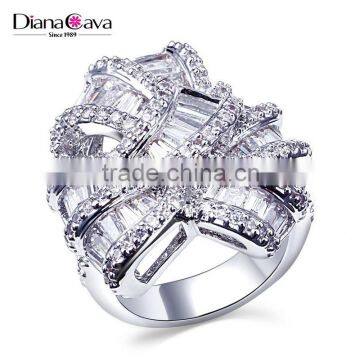 New African Design Wedding Luxury Style Baguette Zircon Crystal Women CZ Jewelry Ring photo-2