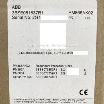 PM866AK02 Redundant Processor Unit 3BSE081637R1