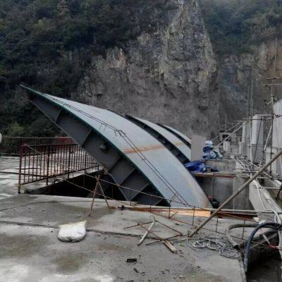 Rwanda-made arched gate large stainless steel reservoir and river channel gate, steel dam regulating check hydraulic steel gate