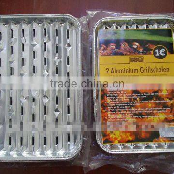 pollution-free aluminum foil container, silver aluminium Barbecue Tray