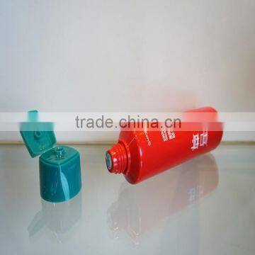 Plastic tube container cosmetic tube napped-on flip cap square shape