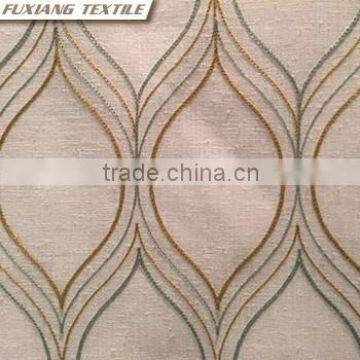 Poly-cotton Canvas Embroidered Window Curtain Fabric Color:blue,red,coffee, Beige,ecru,white photo-3