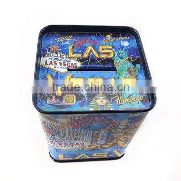 square cookies containers,cartoon printed tin jars for kids,elegant cookie jar