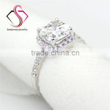 Cushion Cut Esmedora Moissanite 1.8CT 7mm Center 14k 18k White Yellow Gold Platinum Diamond Engagement Ring photo-3