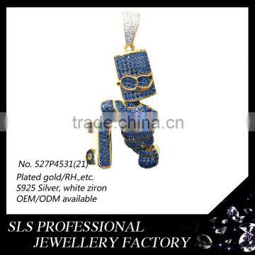 Hot and Fashion Hip-hop Jewelry for Boys Pendants White Gold Plated Silver Fish Design Pendant photo-5