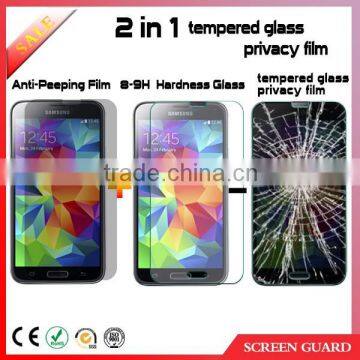 China  hot sales 0.33mm privacy tempered glass screen protector for Samsung galaxy S5