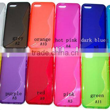 Colorful Soft S line TPU Clear Gel Blank case for IPhone 5C, wholesale price, the high quality!