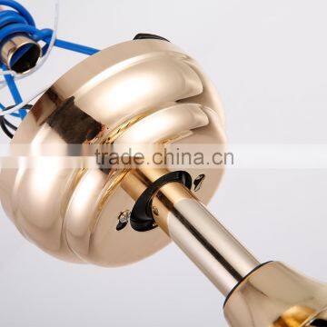 Golden 4 Blades Crystal Remote Ceiling Fans With LED Light Quality Choice