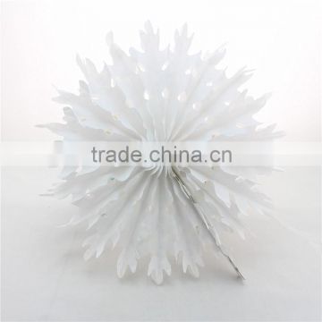 White Snowflake Decorative Paper Fans Wholesale