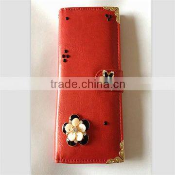 Universal leather cases for mobile phones with Beautiful bling design