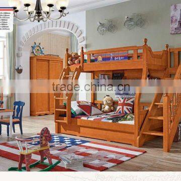 Fohsan High quality solid wood kid bed latest design child bedroom set K2205-K2208