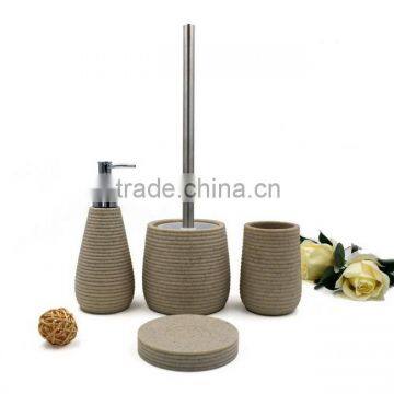 Whorl Polyresin Sandstone Bathroom Accessories Set