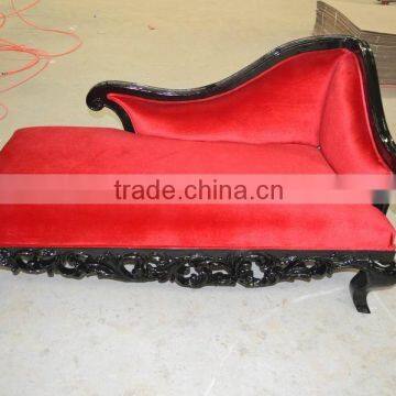 Red fabric wooden lounge chaise XYN392