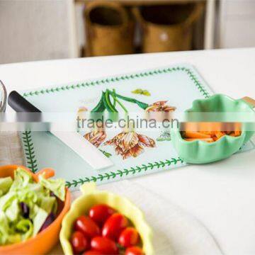 Glass Cheese Board with knife