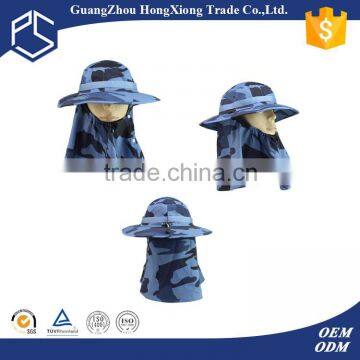 Customized face mask fishing wholesale blue camo bucket hat