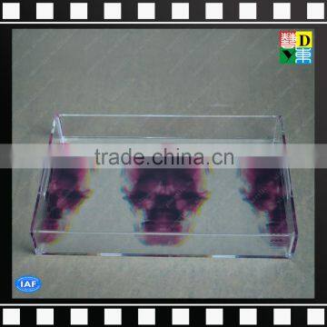 Modern Clear Acrylic Square Printing Pattern Serving Cup Trays