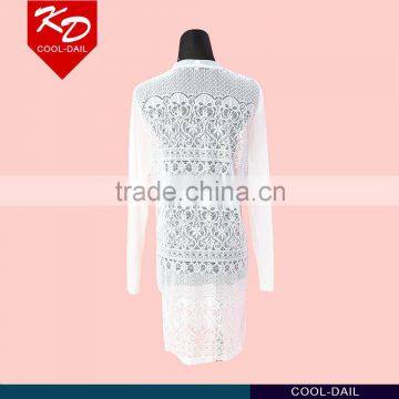 Latest Lace Hollow Floral Pattern Ladies Tops for Leggings photo-3