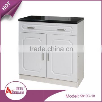 2015 China new model cupboard design 15mm mdf wood modern small white kitchen cabinet with pvc membrane