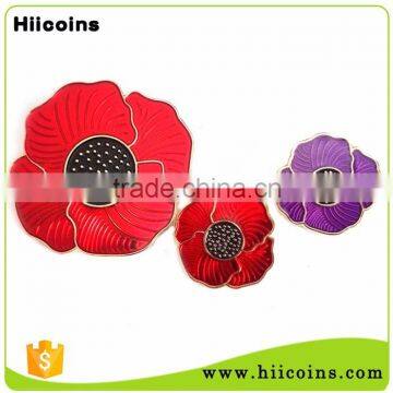 Customized Color Translucent Enamel Poppy lapel pin