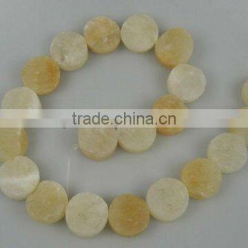 15-25mm Natural Soft Yellow jade rough coins gemstone