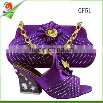 italian matching shoes and bags set genuine leather clutches for woman