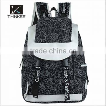 Fashion Graffiti Colleage Students Backpack/high Capacity Canvas School Backpack/khaki Backpack photo-6