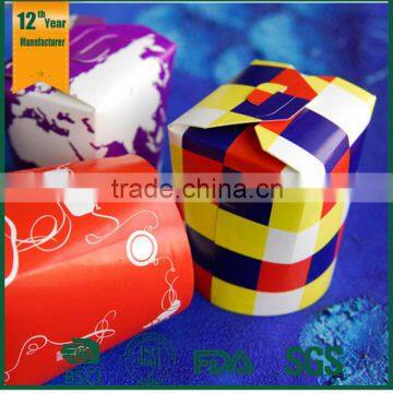 round paper box,recycled paper take out box,fast food box with handle