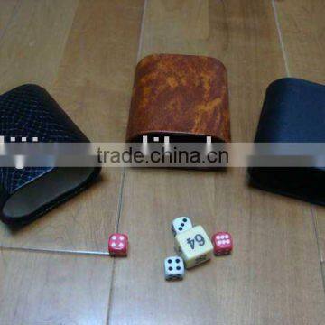 leatherette backgammon cups