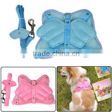 New Angel Wings Pet Dog Adjustable Safety Harness Mesh & Leash 2 Colors 7054