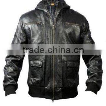 Leather Hoodies Jacket / Leather jacket / Leder-Jacken- / Hoodies de veste en cuir / Felpe con cappuccio Giacca di pelle