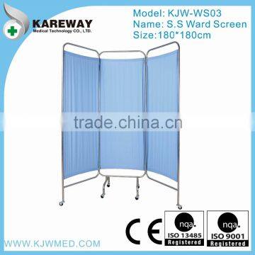 3 folding medical screen,hospital ward bed screen