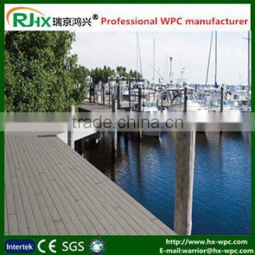 Grooved embossing wood-plastic composite decking floor/outdoor plastic deck floor covering