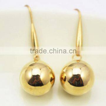 Solid Ball Pendant Fashion Spring Autumn 316l Stainless Steel Gold Plating Earrings