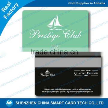 printed plastic gift card pvc hico magstripe card